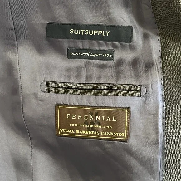 Suitsupply Perennial Wool Blazer 40R Gray Sport Coat Vitale Barberis Canonico - Picture 3 of 6